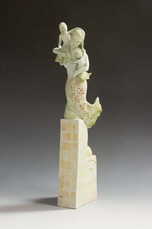 "Mermaids Find Themselves in New York City"<br/>Stoneware, 22" X 4" X 8", SOLD